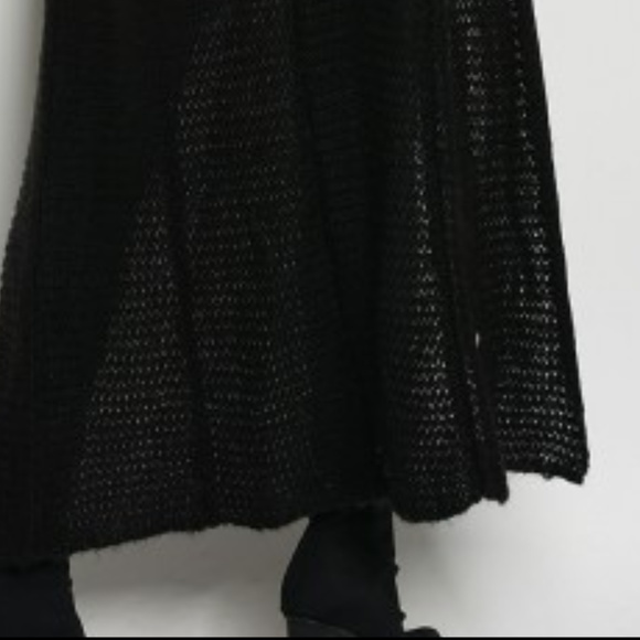 FULL LENGTH BLACK KNIT CARDIGAN - Picture 3 of 3
